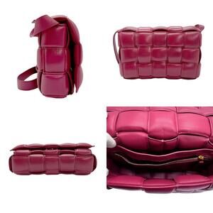 Bottega Veneta Cassette Leather Shoulder Magenta Padded Bag